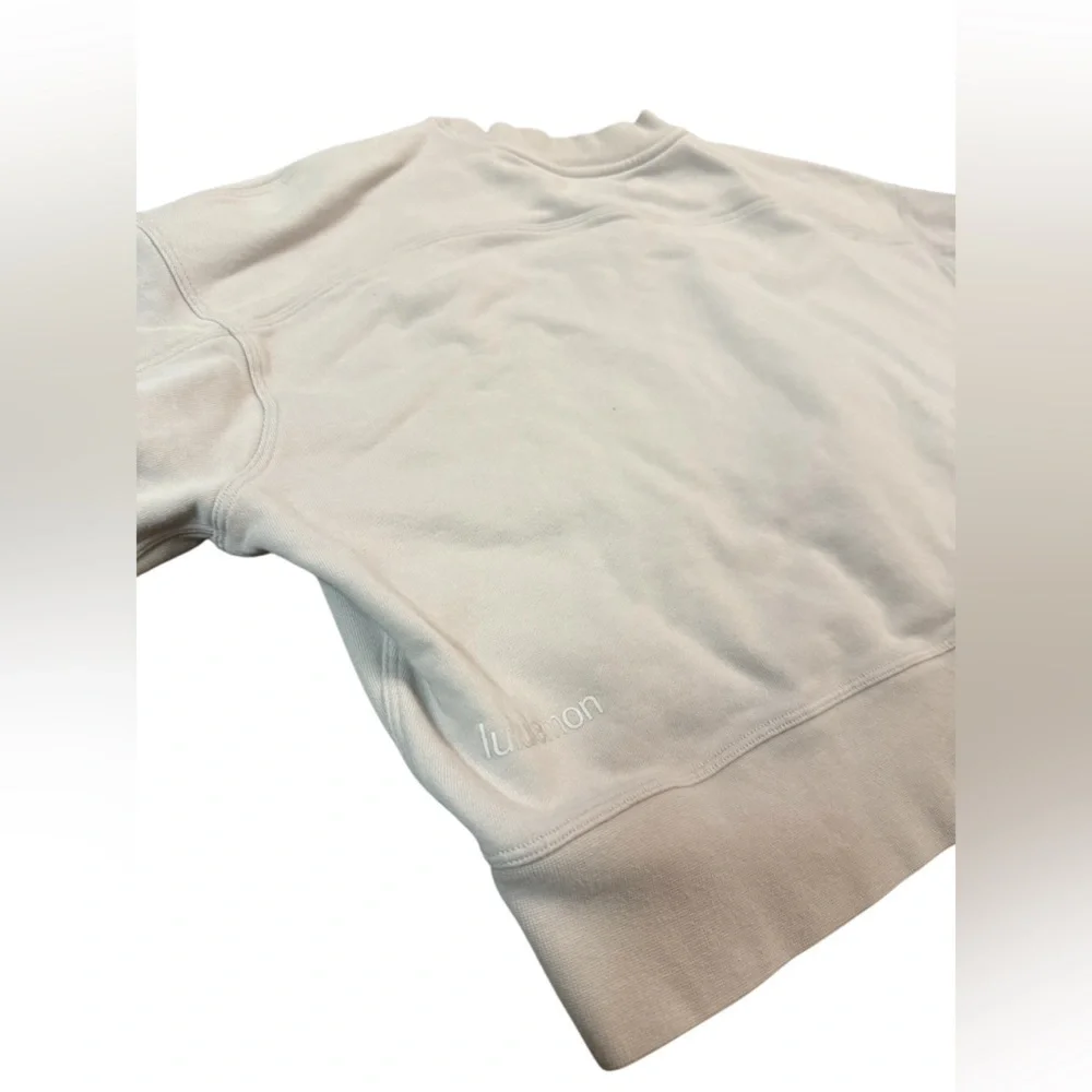 LuluLemon Perfectly Oversized Cropped Crew French Terry In White Opal Size Small - Picture 7 of 9